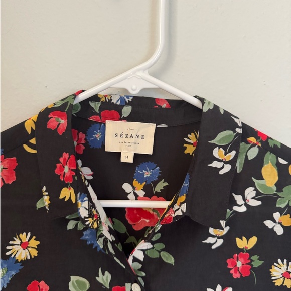 Sezane Floral Button-Up Blouse - Picture 3 of 3